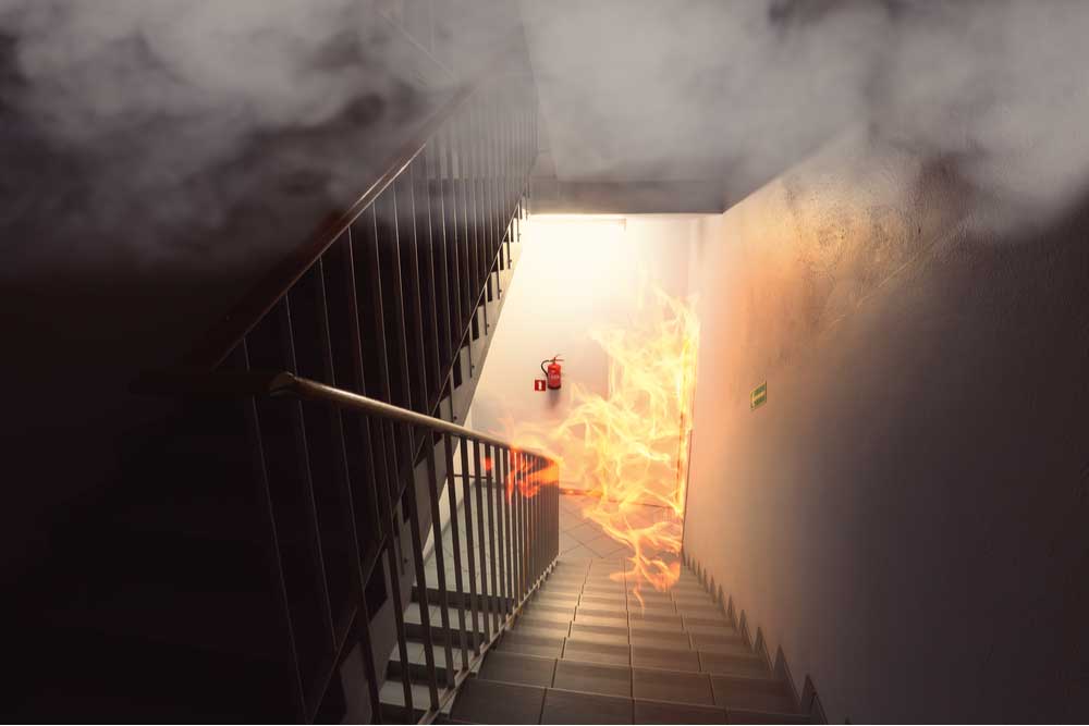 Fire in stairwell